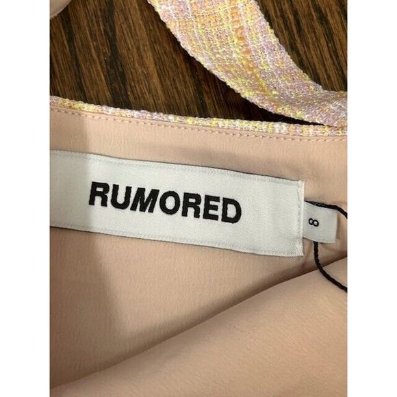 Rumored Womens Summer Heights Mini Dress Tweed Square Neck Sherbet Size 8 NWT - Picture 7 of 11